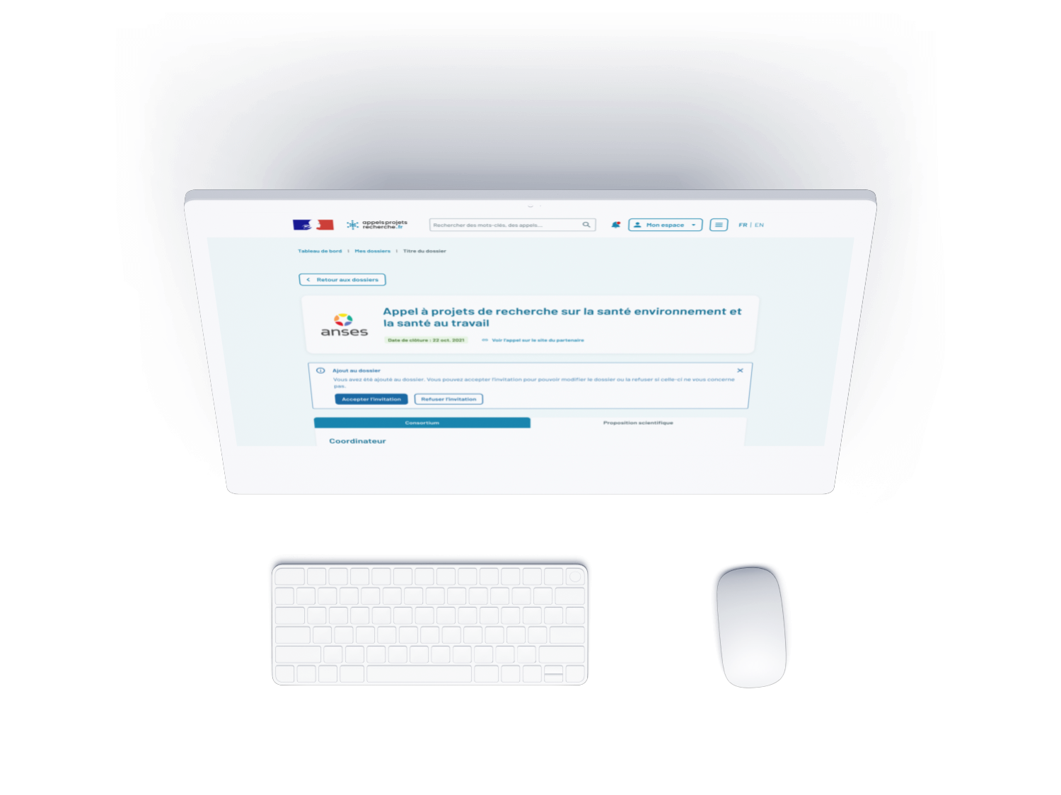 iMac illustrant l'espace chercheur
